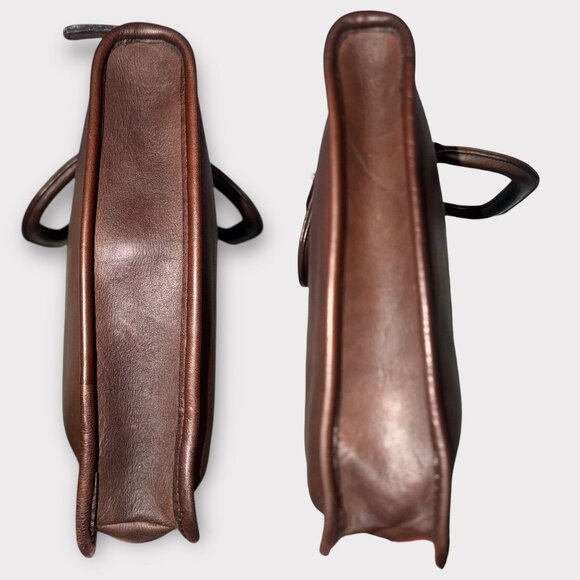 VTG Coach Handle Portfolio 5050 Mocha Leather Brass Legal Brief 1978-1983 NYC - Picture 4 of 11